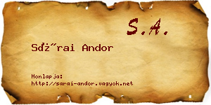 Sárai Andor névjegykártya