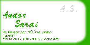 andor sarai business card